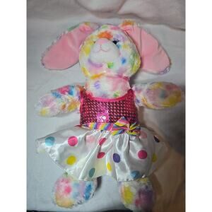 Build a Bear Pretty Petals Pastel Flowers Bunny Rabbit 16" W/ Dress